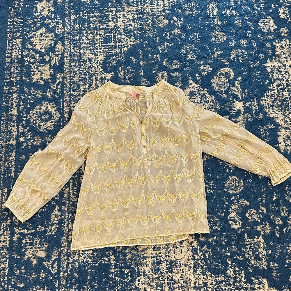 Glittering Silver and Gold Lilly Pulitzer Elsa Top
